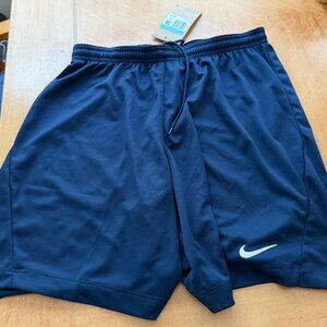 Men's Nike Ftball/Soccer Shorts, Med, DriFit, Never worn, Dk Blue, Elastic Waist